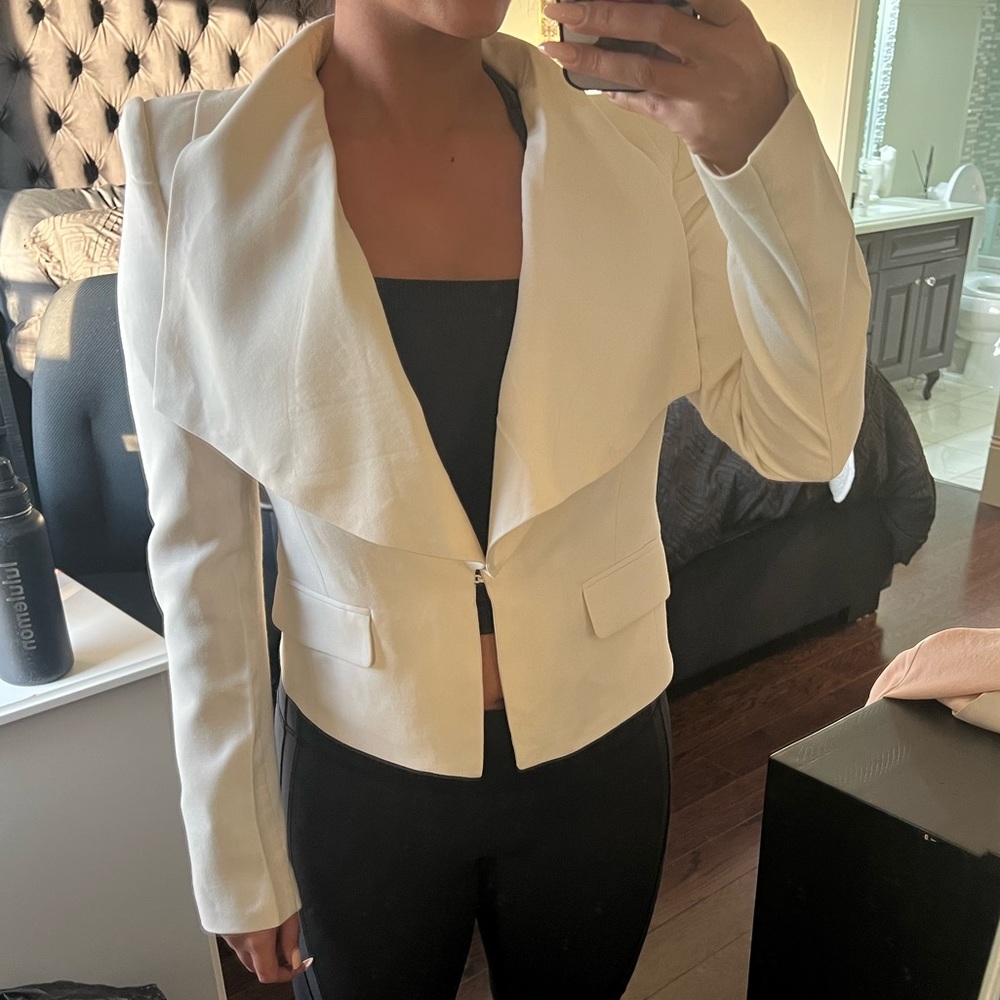 BCBG cream blazer Size small